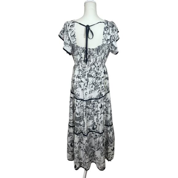 Entro Black and White Toile Pattern Dress - Size Large - Picture 3 of 6